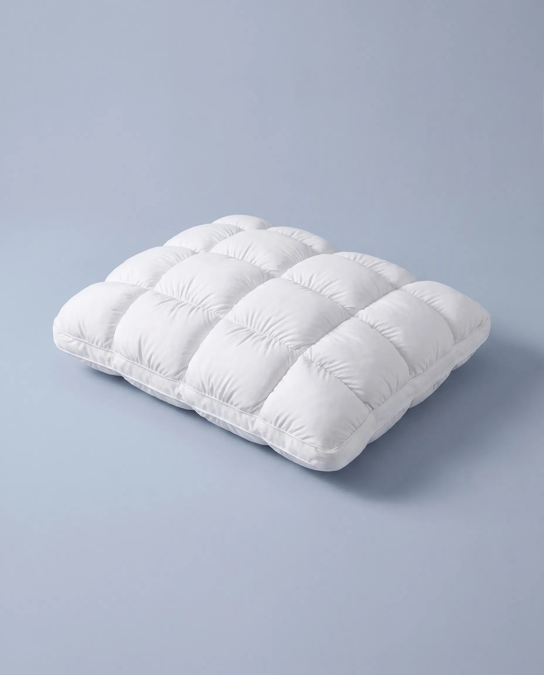 The Tucked In pillow, light fog gray