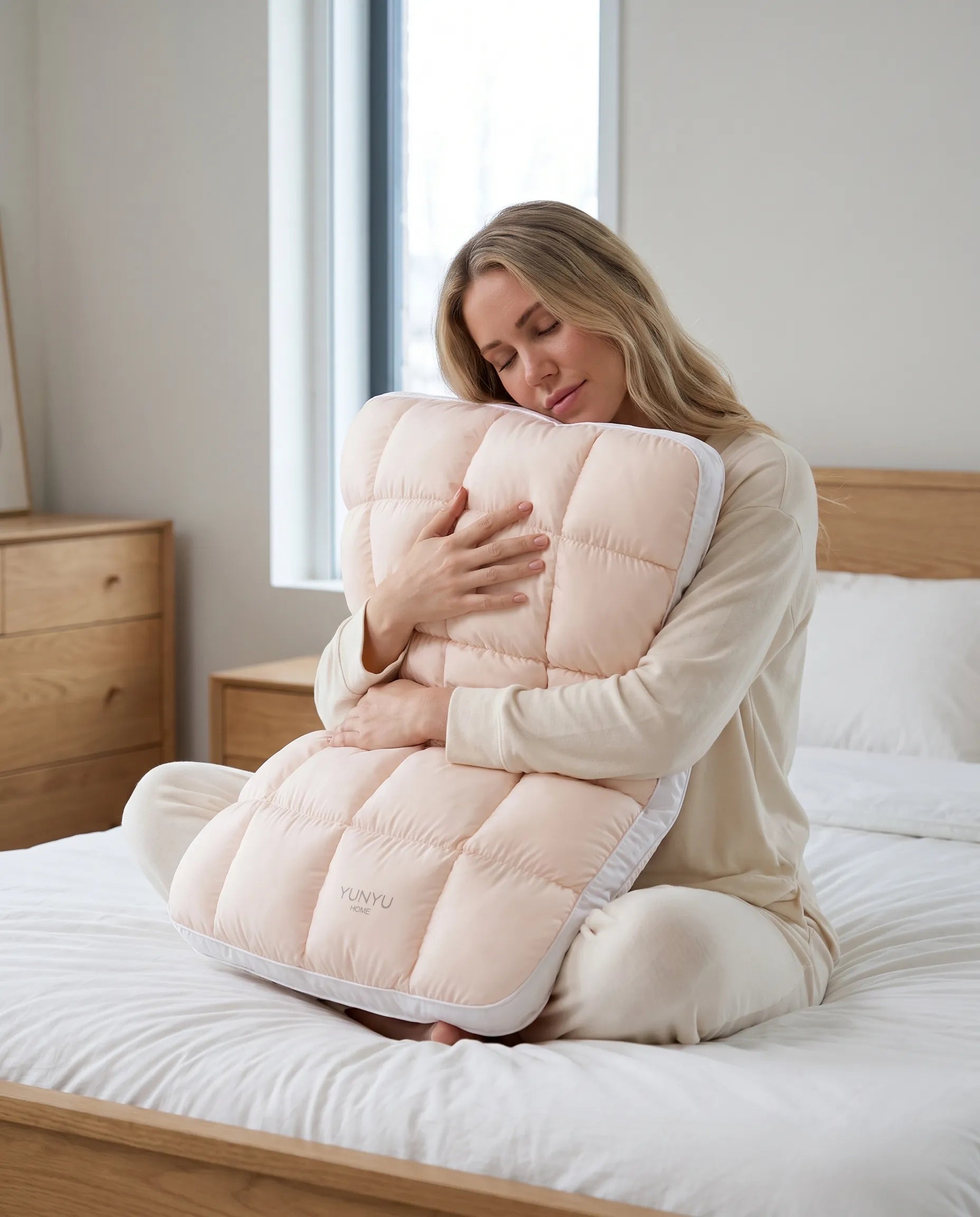 Hugging the pillow