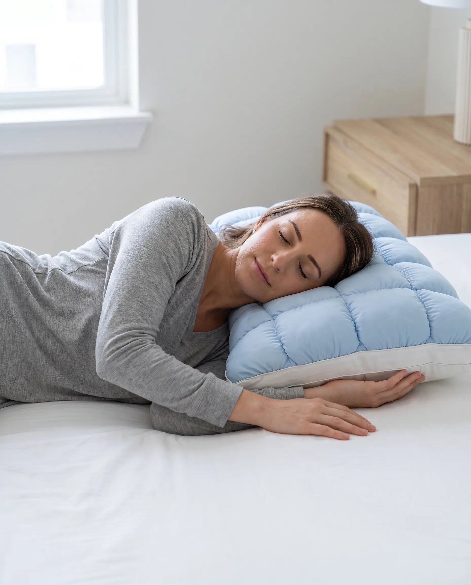 Side sleeping on the pillow