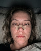 Wearing the nasal strip at night